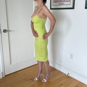 D&G Vintage Elegant Lime Green Fitted Women's Dress